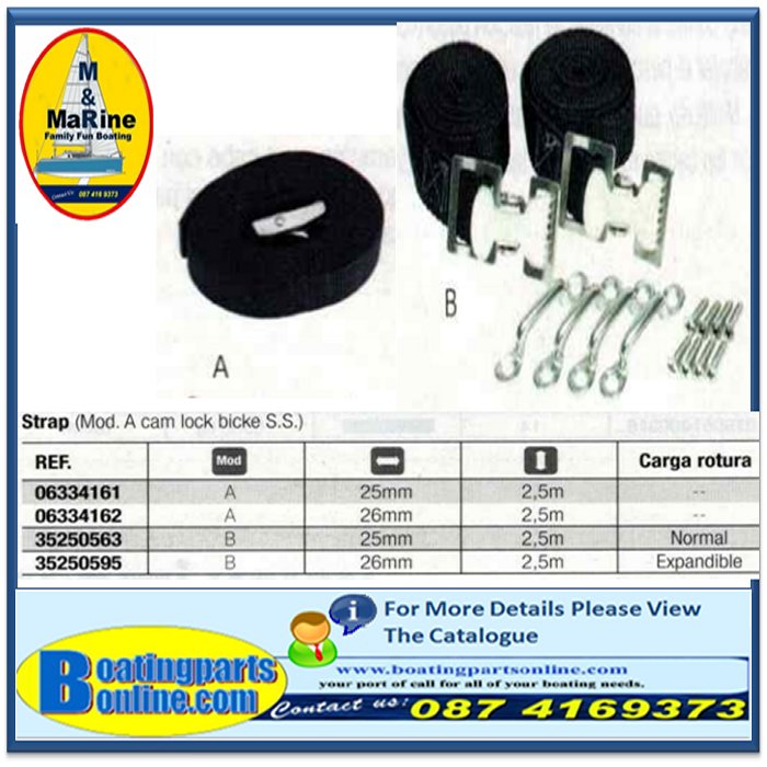 STRAP W/CAM LOCK BUCKLE SS 25mm X 2.5m 6203706334161
