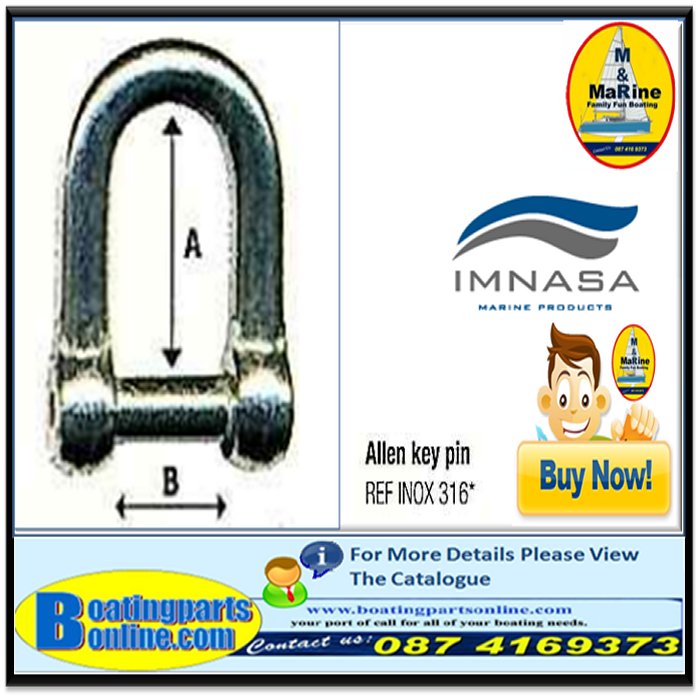 SHACKLE ALLEN KEY PIN 10mm S.S.316 J414120250019